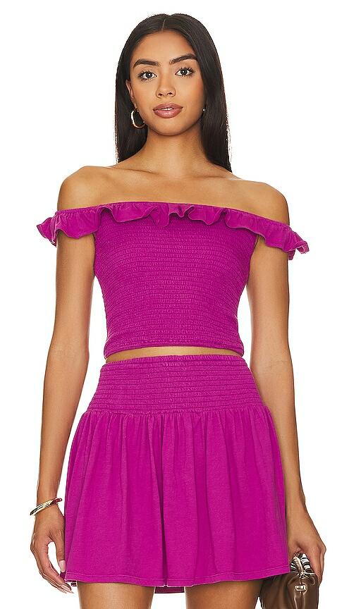 Bobi Ruffle Tee in Purple Cover