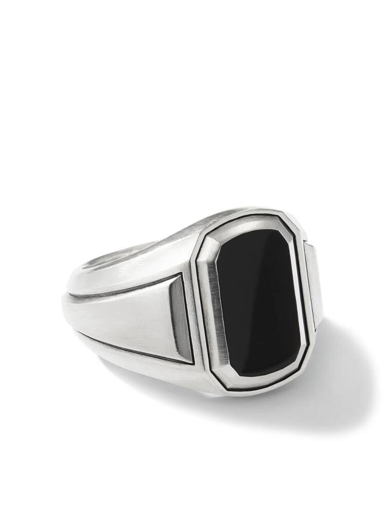 David Yurman sterling silver Deco onyx signet ring Cover