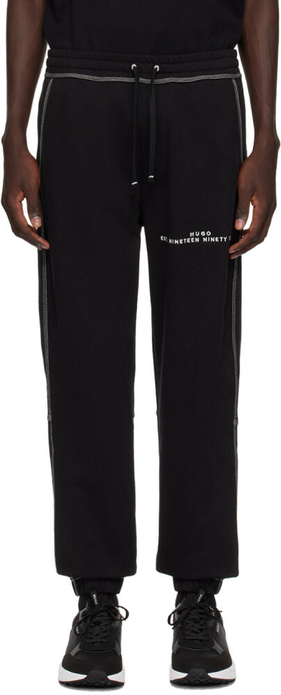 Hugo Black Embroidered Sweatpants Cover