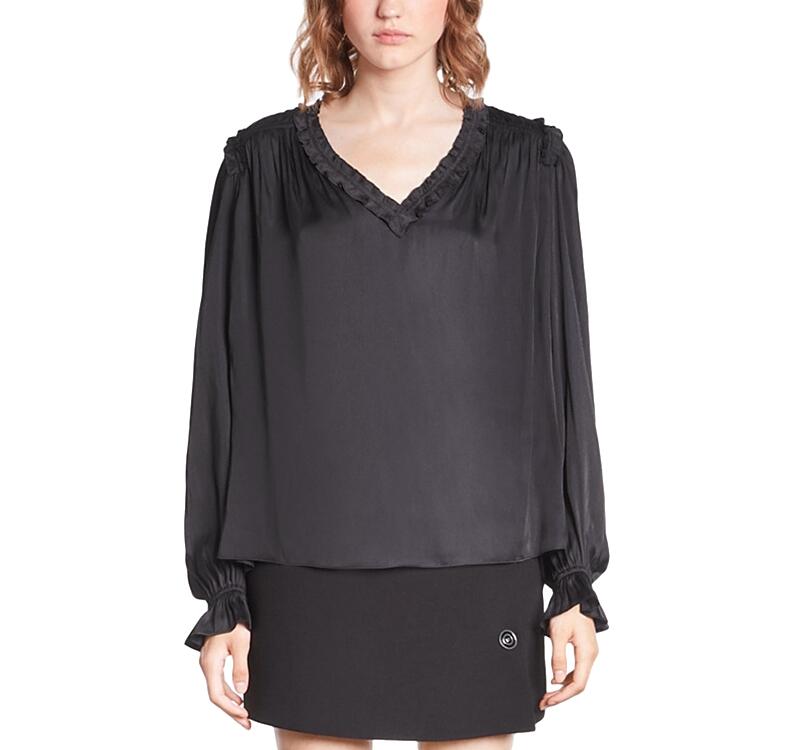 The Kooples Solid V Neck Blouse Cover