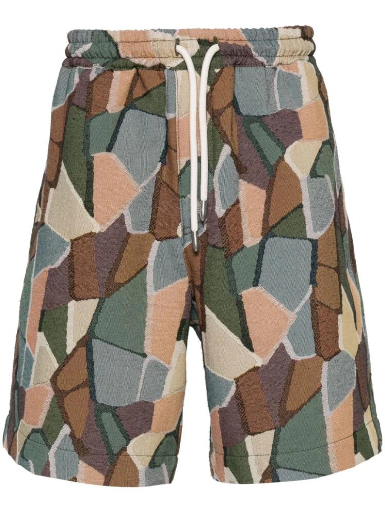 Emporio Armani abstract-print shorts - Brown Cover