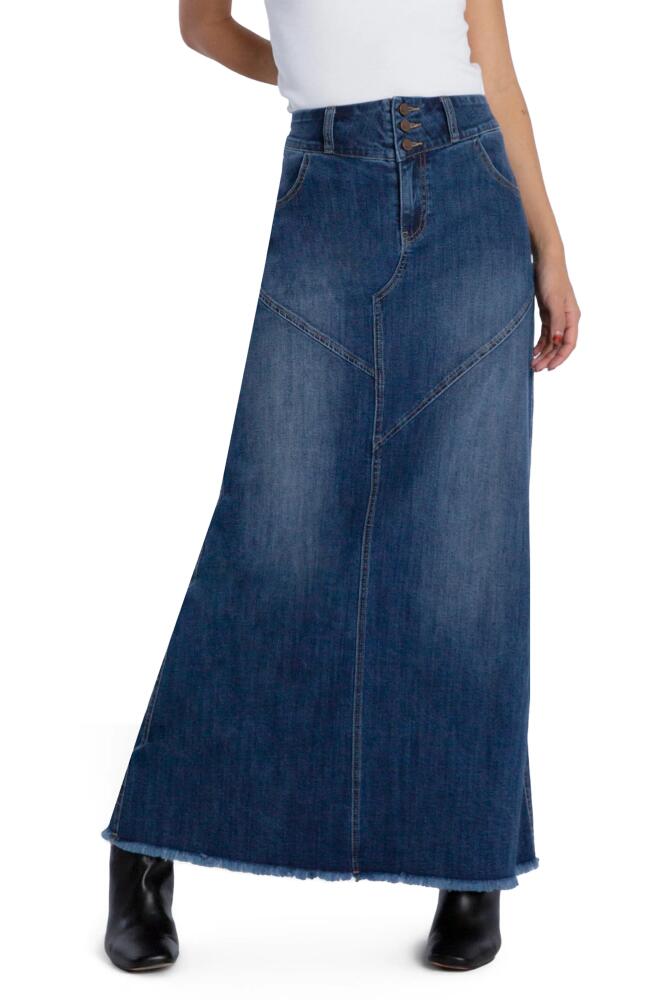 Wash Lab Denim Pieced Denim Maxi Skirt in Retro Blue Cover