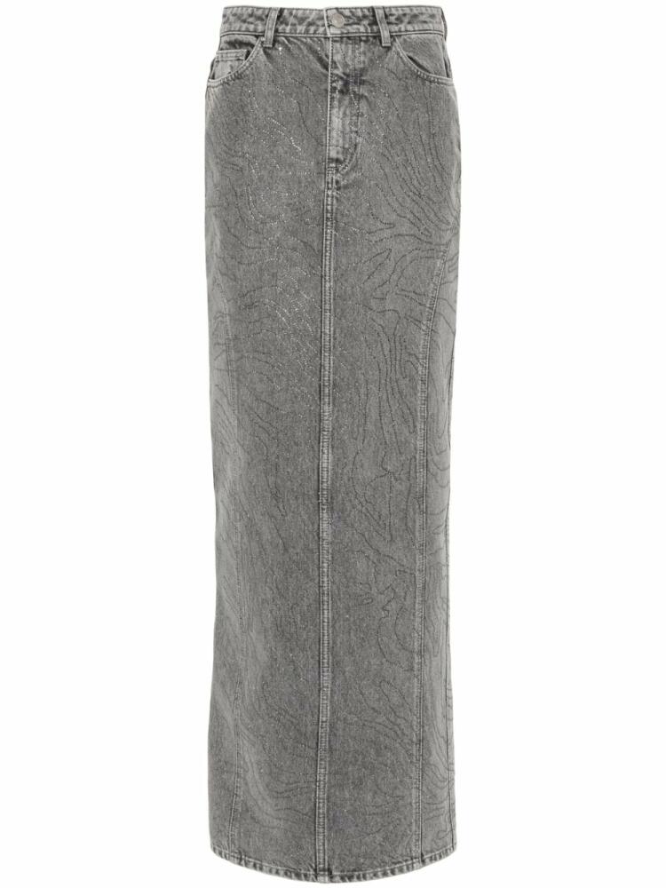 ROTATE BIRGER CHRISTENSEN crystal-embellished denim maxi skirt - Grey Cover