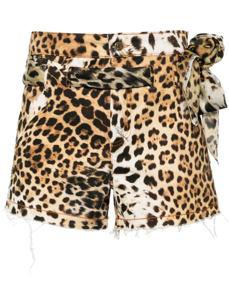 Roberto Cavalli Jaguar Skin-print shorts - Neutrals Cover