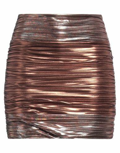 Sabina Musáyev Woman Mini skirt Bronze Polyester Cover