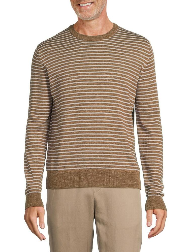 Isaia Men's Striped Wool Blend Sweater - Brown Cover