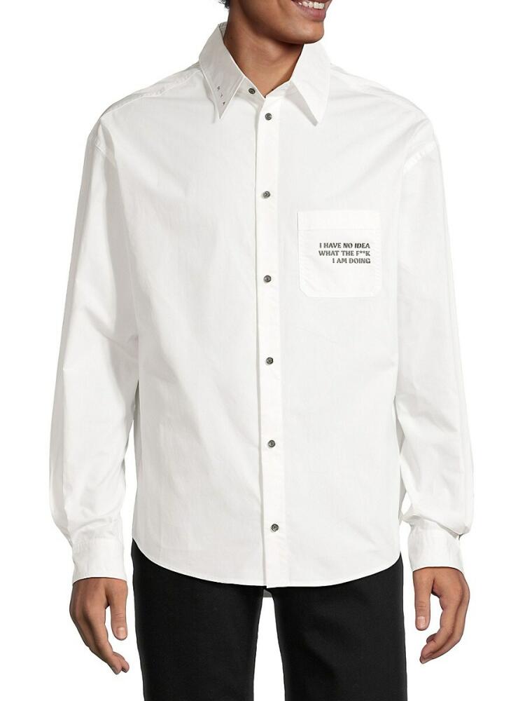 RTA Men's Point Collar Poplin Shirt - White Cover