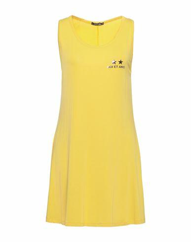 Odi Et Amo Woman Mini dress Yellow Cotton Cover