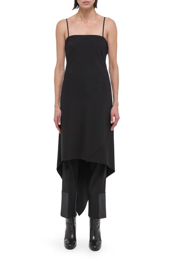 Helmut Lang Asymmetric Hem Wool Dress in Black Cover