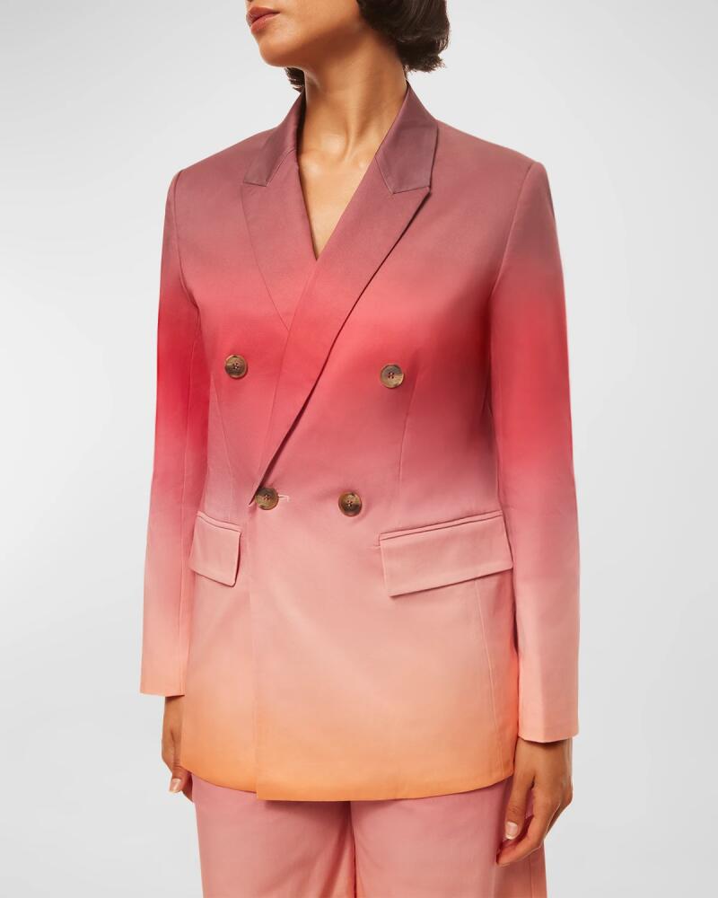 MISA Los Angeles Viva Ombré Stretch Cotton Double-Breasted Blazer Cover