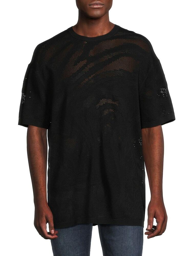 RTA Men's Oversized Mesh T Shirt - Black Cover