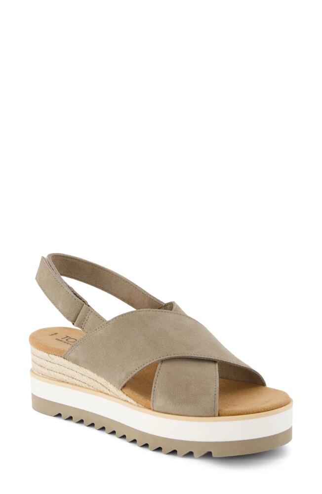 TOMS Diana Crossover Platform Wedge Sandal in Dune Suede Cover