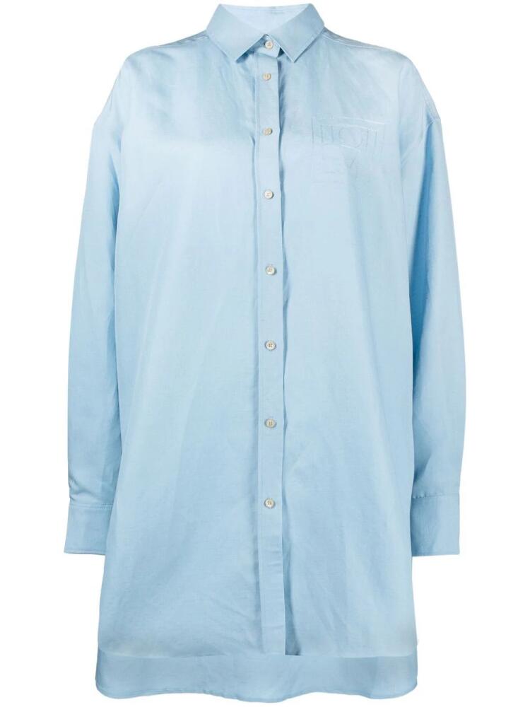 TOTEME embroidered-logo long shirt - Blue Cover