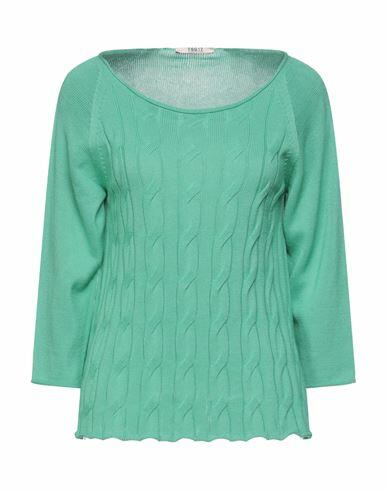 Tsd12 Woman Sweater Light green Cotton Cover