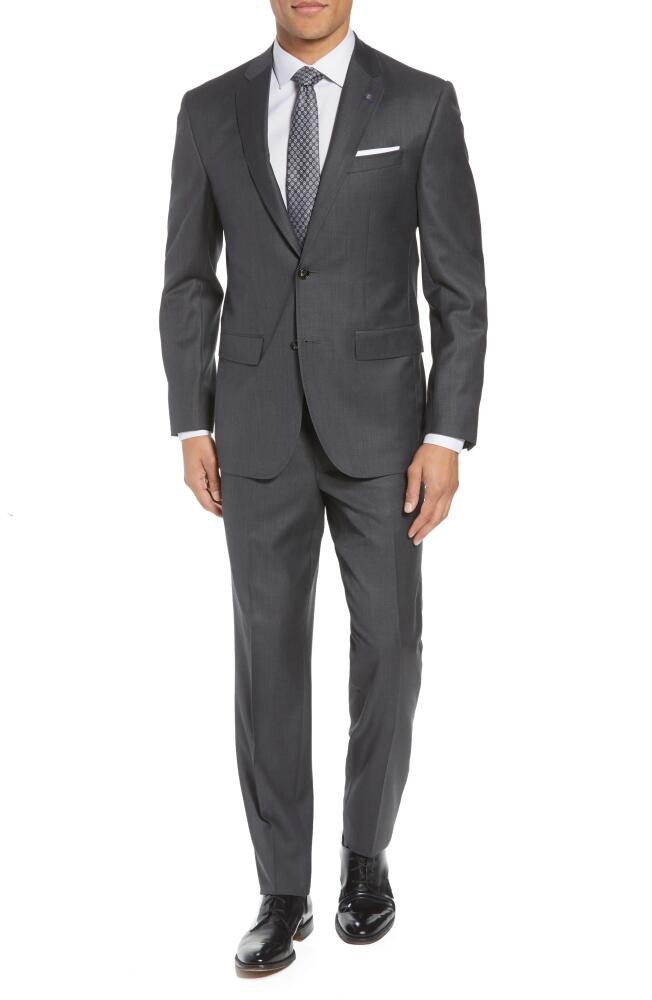 Ted Baker London Jay Trim Fit Solid Wool Suit in Charcoal Cover