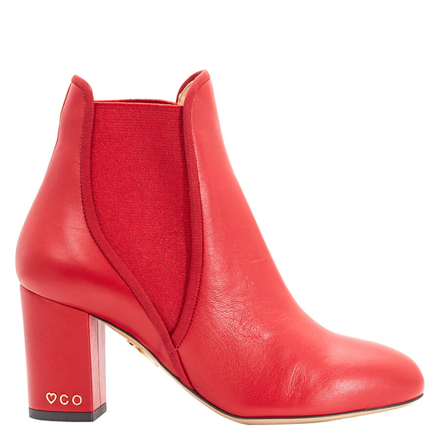 Charlotte Olympia Ladies Red XX Solid Calf Boots Cover