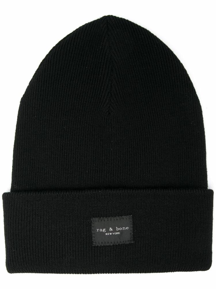 rag & bone Addison ribbed-knit beanie - Black Cover