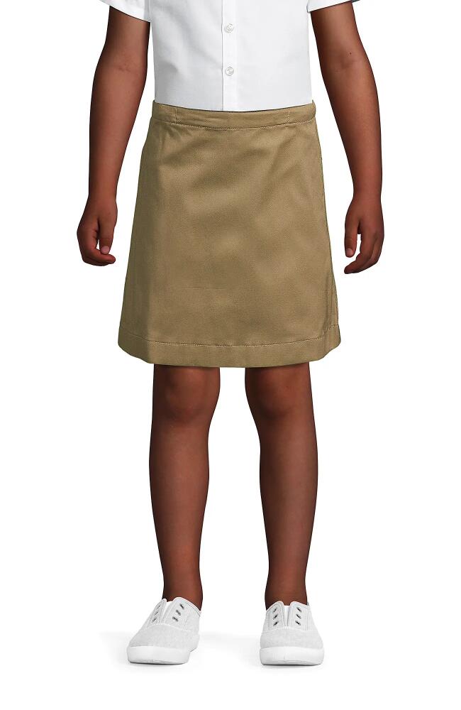 Lands' End School Uniform Girls Blend Chino Skort Above Knee in Khaki Cover