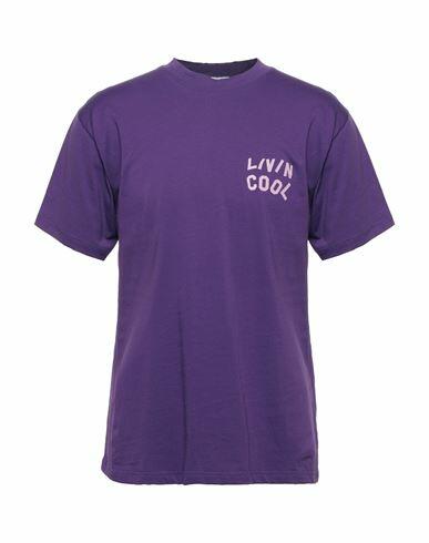 Livincool Man T-shirt Purple Cotton Cover