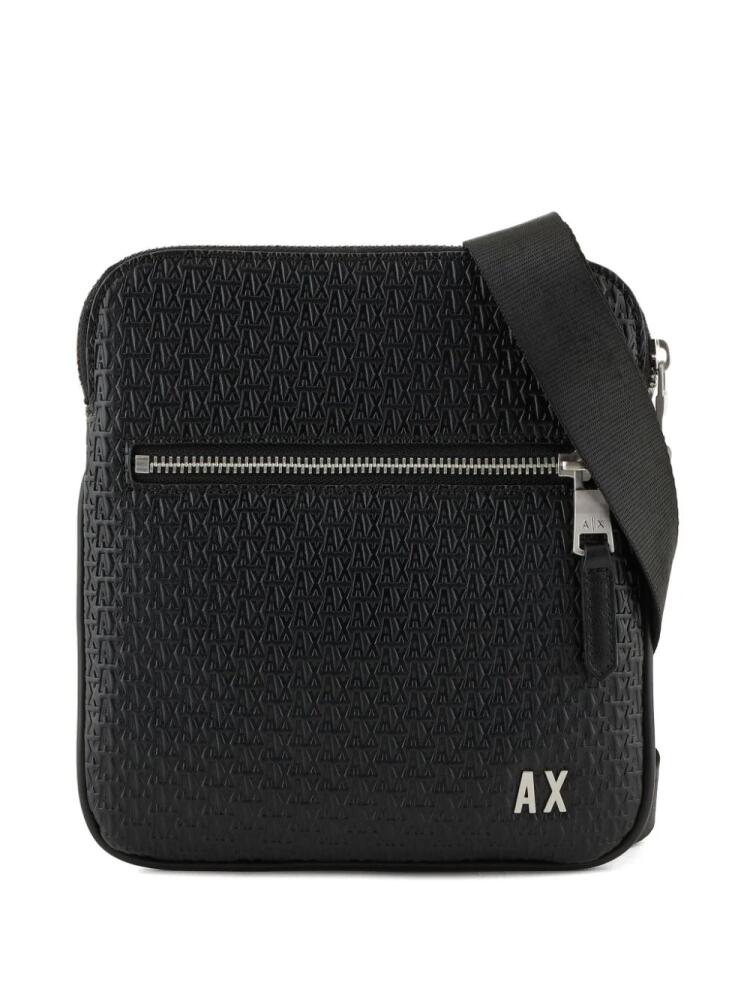 Armani Exchange monogram-debossed messenger bag - Black Cover