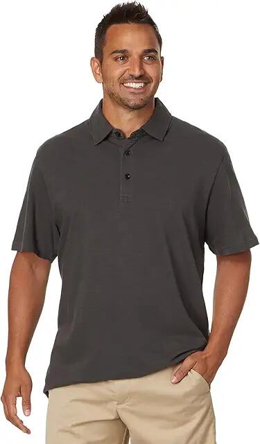 Faherty Sunwashed Tshirt Polo (Washed Black) Men's Short Sleeve Knit Cover