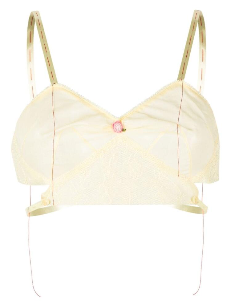 Maison Margiela cut-out bralette top - Yellow Cover