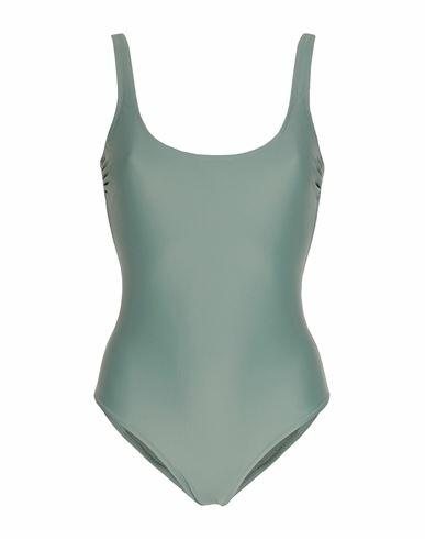 8 By Yoox Woman One-piece swimsuit Green Recycled polyamide, Elastane Cover