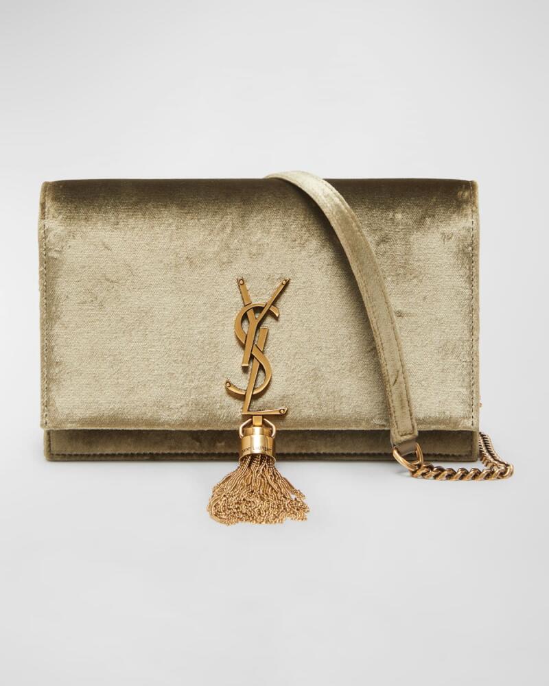 Saint Laurent Kate Medium YSL Wallet on Chain in Velvet Cover