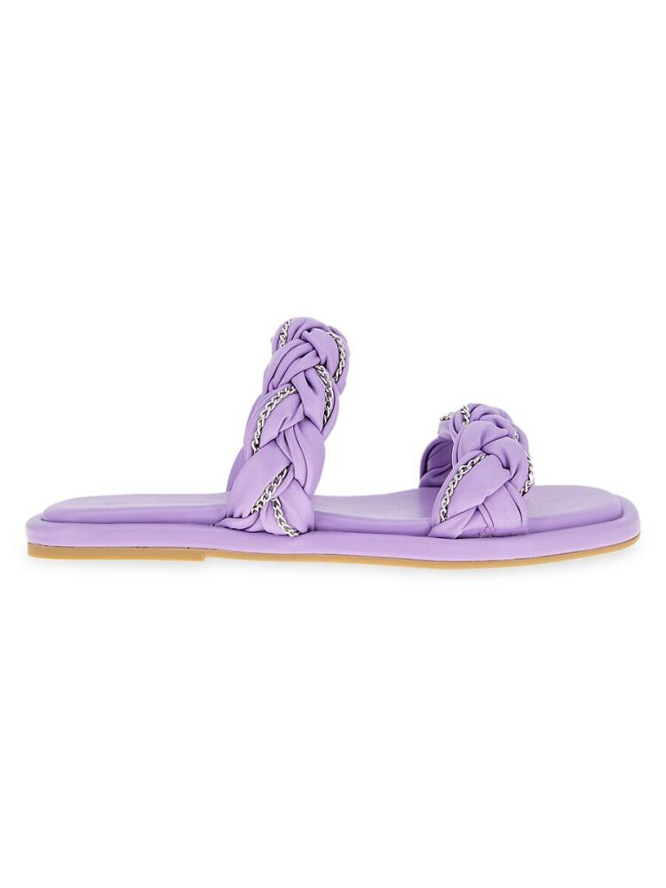 BCBGeneration Women's Taneka Chain Braided Flat Sandals - Purple Cover