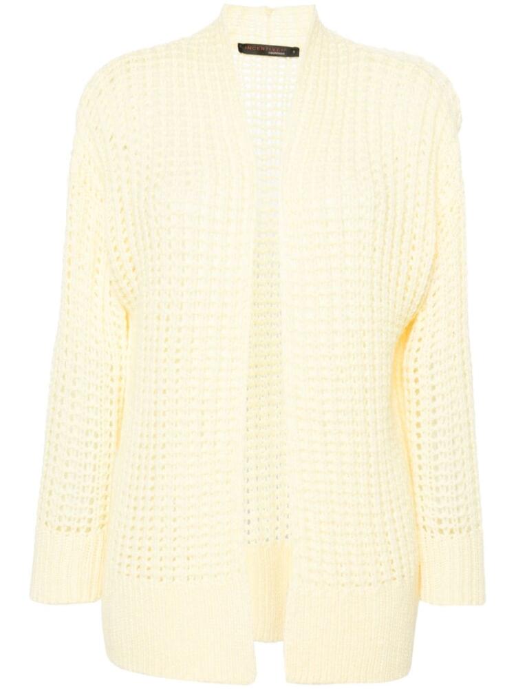 Incentive! Cashmere open-knit cashmere cardigan - Yellow Cover