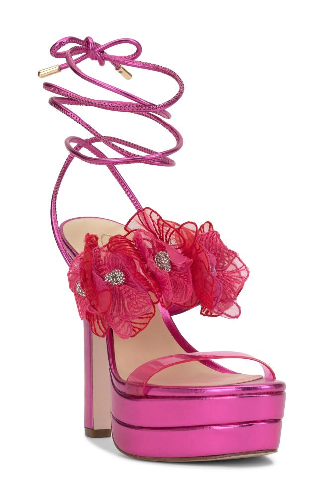 Jessica Simpson Iyla Ankle Wrap Platform Sandal in Pink Jewel Cover