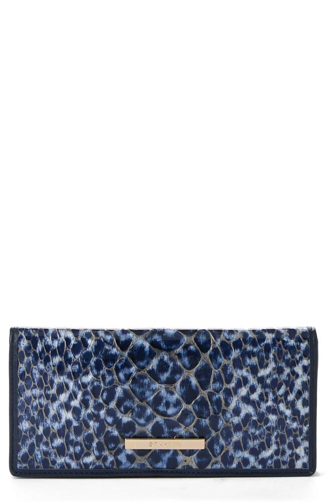 Brahmin 'Ady' Croc Embossed Continental Wallet in Navy Cover