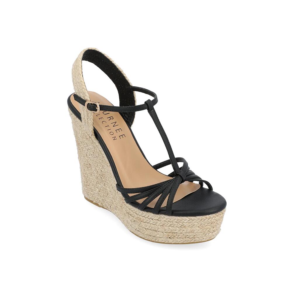 Journee Collection Yara Espadrille Wedge Sandal | Women's | Black Cover