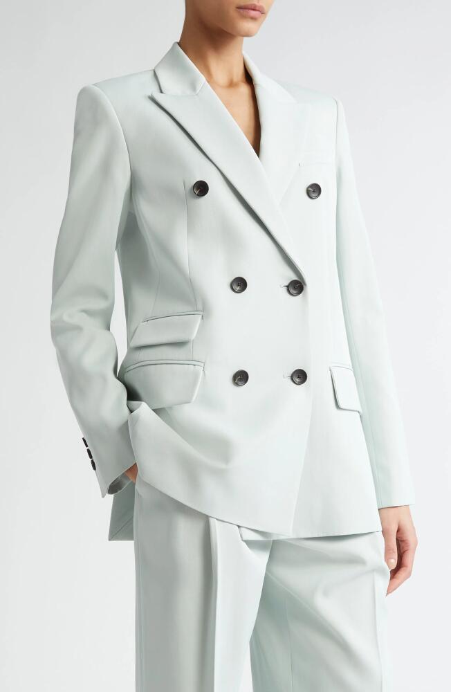 Maria McManus Billiet Double Breasted Twill Blazer in Seaglass Cover