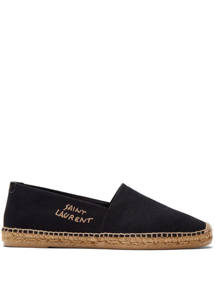 Saint Laurent logo-embroidered espadrilles - Black Cover