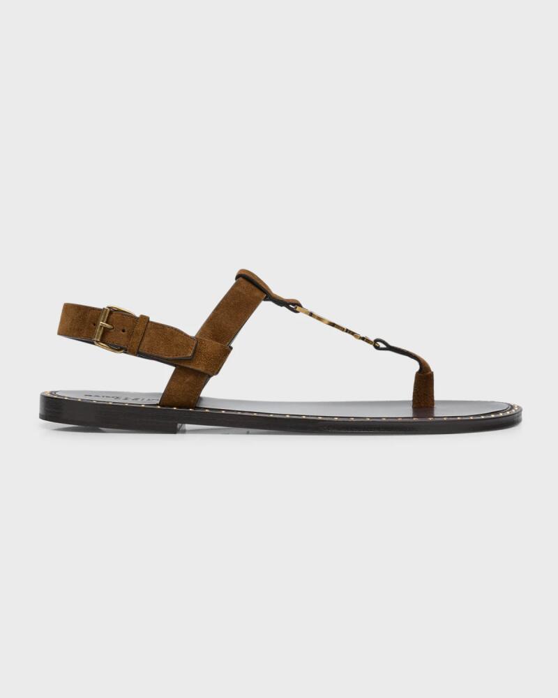 Saint Laurent Men's Cassandre Leather Sandals Cover