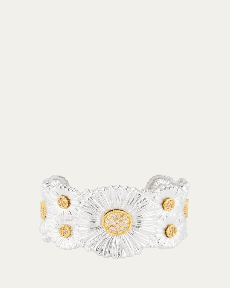 Buccellati Silver and 18K Gold Daisy Blossoms Bracelet with Diamonds Cover