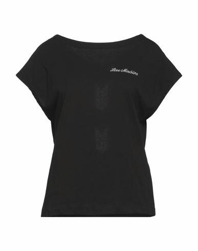 Love Moschino Woman T-shirt Black Cotton Cover