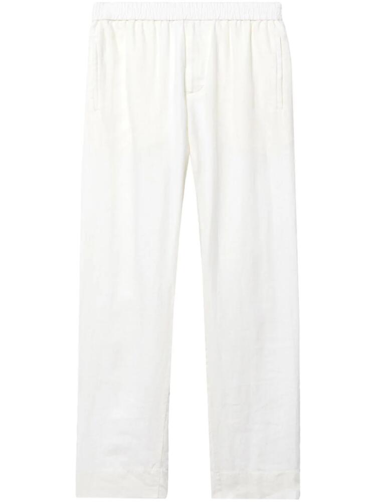 John Elliott elasticated-waist linen trousers - White Cover