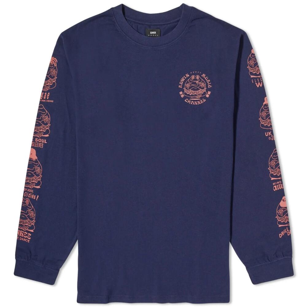 Edwin Men's Music Channel Long Sleeve T-Shirt in Maritime Blue Cover