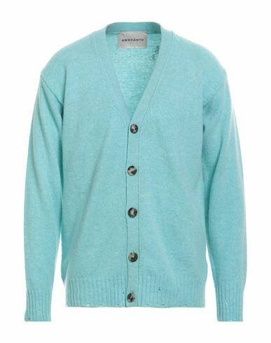 Amaranto Man Cardigan Turquoise Wool, Cashmere Cover