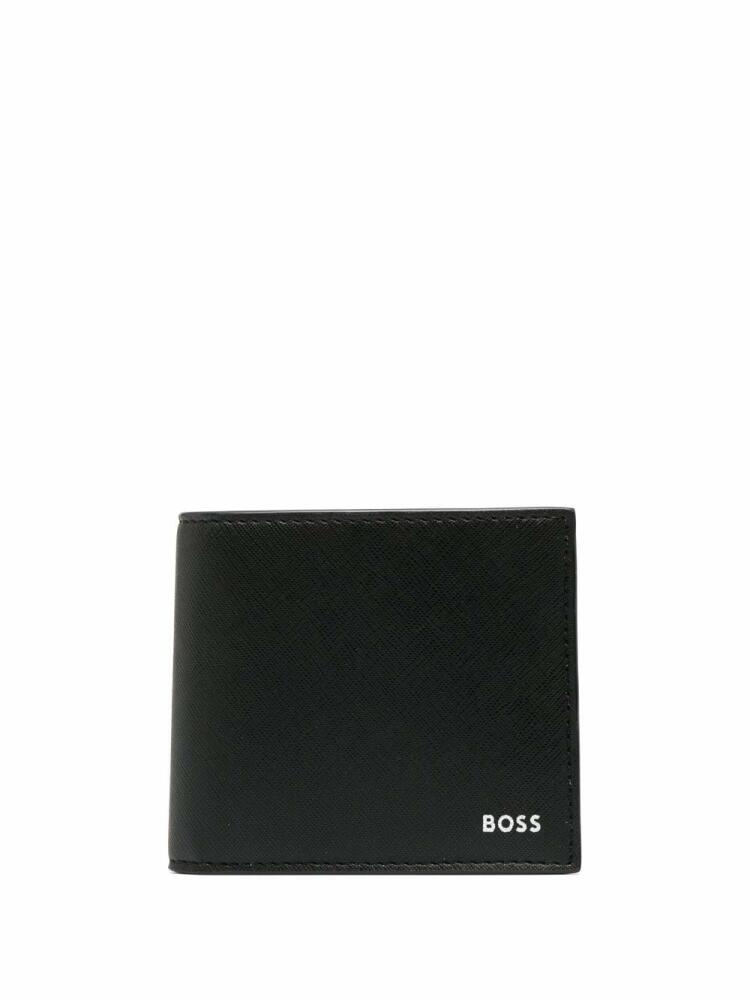 BOSS logo-print Zair-stripe wallet - Black Cover