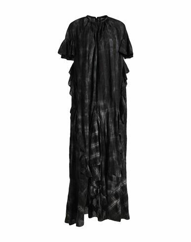 Dsquared2 Woman Maxi dress Black Cotton, Linen Cover