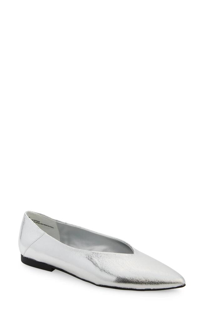 Open Edit Kyler Pointed Toe Flat in Silver Metallic Cover