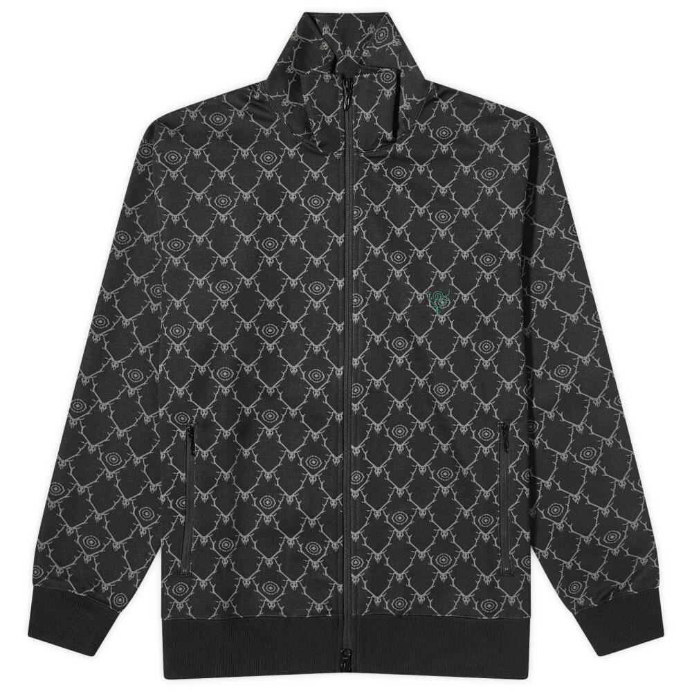 South2 West8 Men's Print Trainer Track Jacket in Black Cover