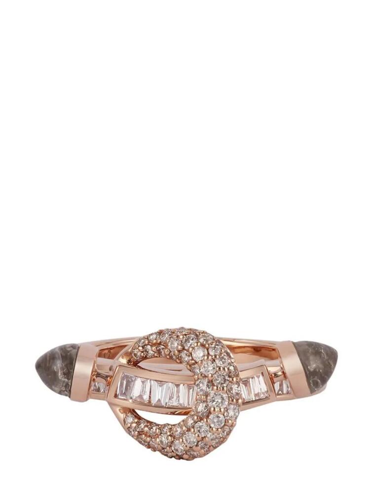 Ananya 18kt rose gold Chakra diamond ring - Pink Cover