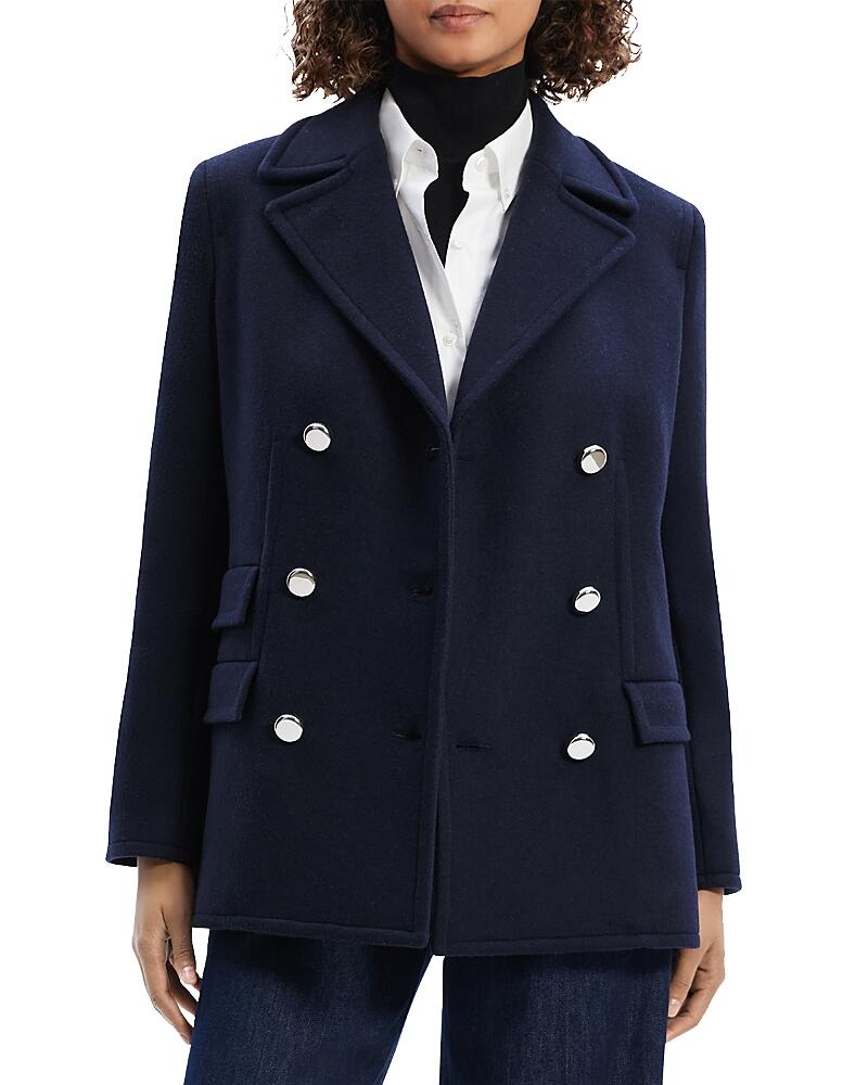 Theory Wool Blend Double Breasted Peacoat Cover