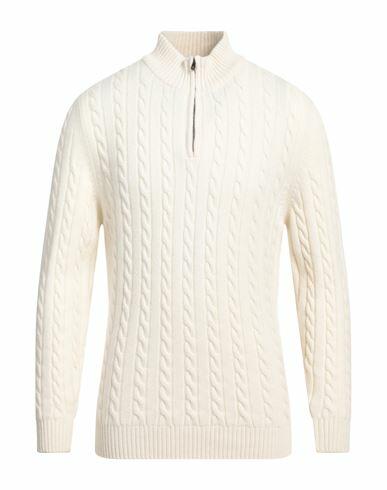 Luigi Borrelli Napoli Man Turtleneck Ivory Virgin Wool, Cashmere Cover