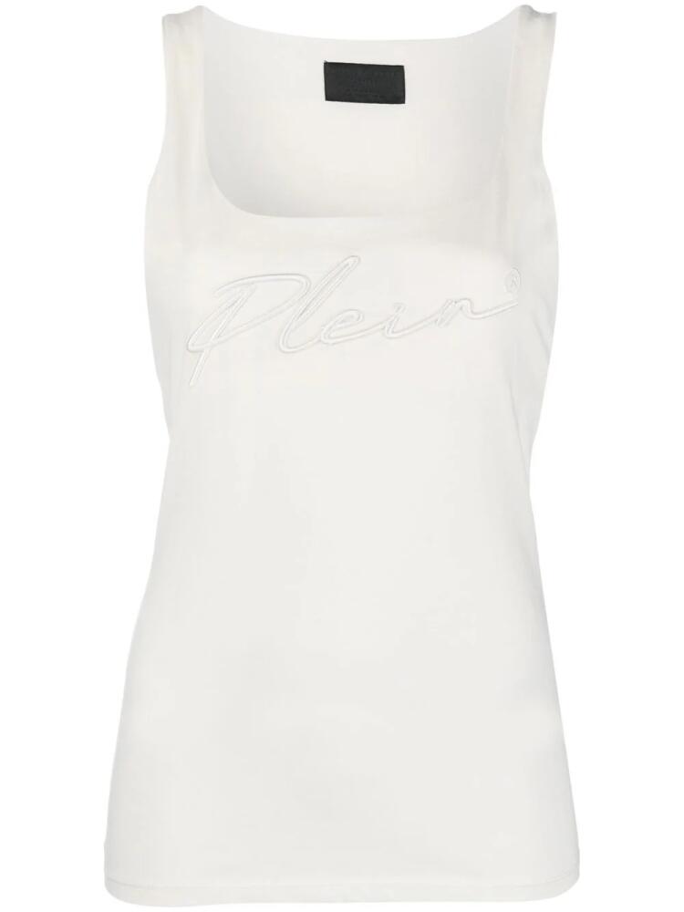 Philipp Plein logo-embroidered tank top - White Cover