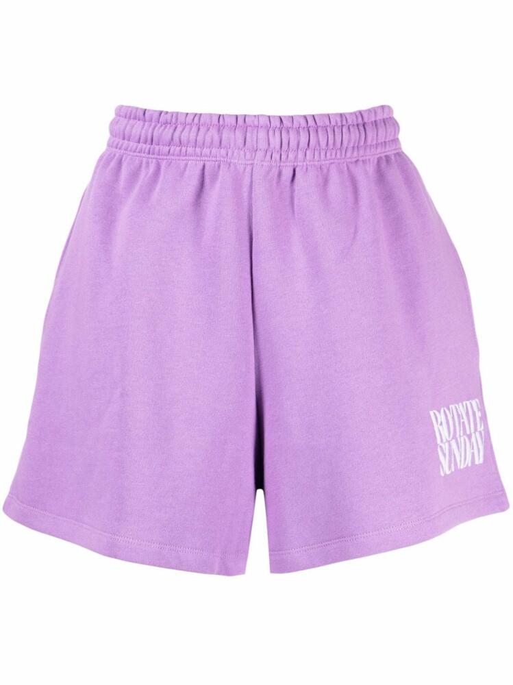 ROTATE BIRGER CHRISTENSEN logo-print cotton shorts - Purple Cover